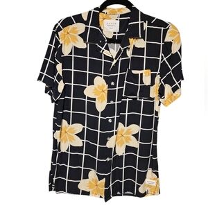 Black and Yellow Floral Men's Shirt